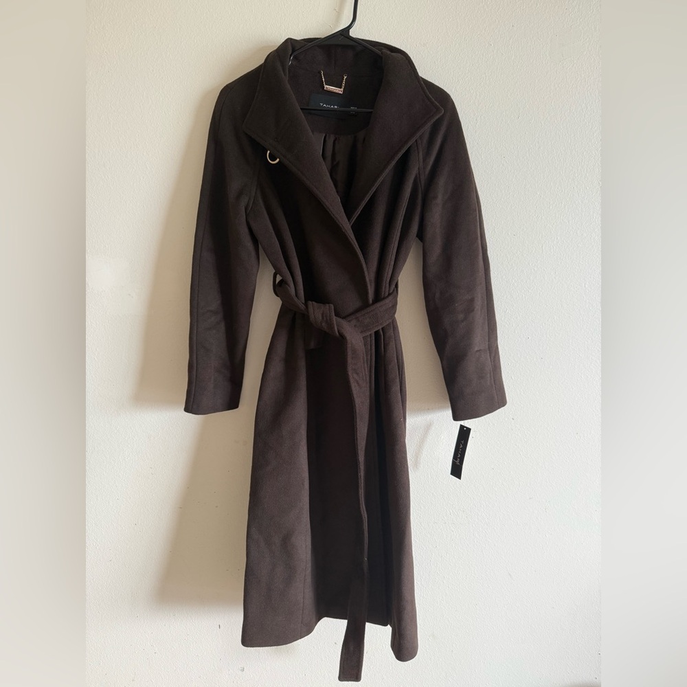 NWT Chocolate Brown Women's Wool Coat - Picture 3 of 4